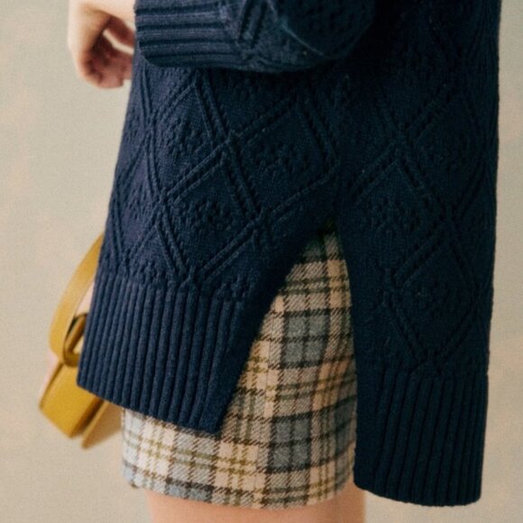 Sezane Laurie Jumper, Navy/Ecru Crochet size xxs NWT - Picture 5 of 14